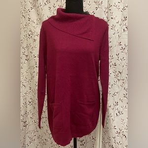 New York & Company - Button-Detail Cowl-Neck Tunic Sweater (NWT)